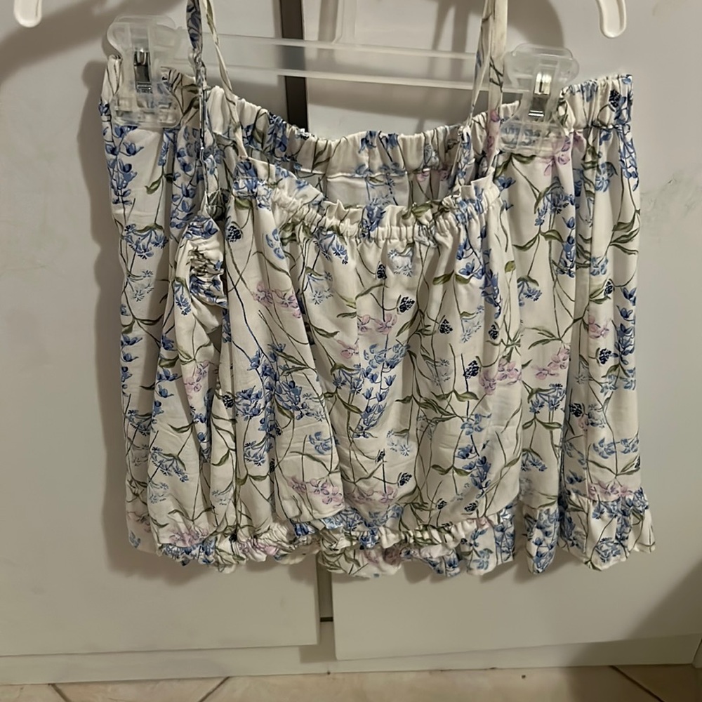 Flower tank top and matching skirt